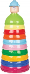 Építőjáték piramis színes csészékből