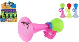 Kerékpárkürt trombitával, 14 cm – műanyag, különböző színek
