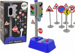 Közlekedési táblák készlete Fények Hangok 23 cm