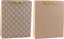 Ajándéktáska világos bézs dombornyomással