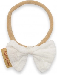 New Baby muszlin fejpánt babáknak, fehér