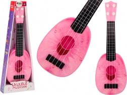 Gyerekeknek szánt ukulele Mini gitár 4 húros, rózsaszín-barack minta