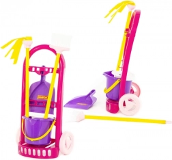 Palau gyerek takarítókocsi vödörrel, seprűvel és felmosóval