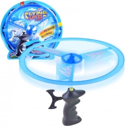 Repülő korong kilövővel és fényhatással – Kék