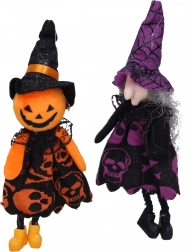 Halloween dekoráció boszorkány és madárijesztő felakasztható