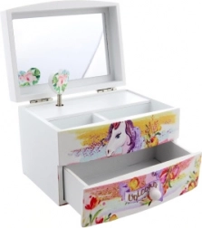 Zenélő egyszarvús ékszerdoboz