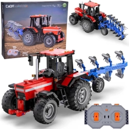 RC traktor építőkészlet ekével 1:17, 1675 darab