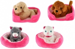 Plüss állatka saját fekhelyen (22 × 24 cm)