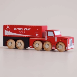 Toby fa játékautó – piros szállító teherautó (Le Toy Van)