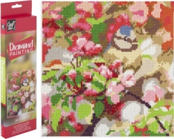 gyémántfestés cinege ágon 30 × 30 cm