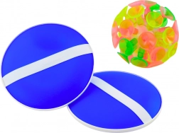 Ügyességi játék kerek ütőkkel és tapadókorongos labdával Kék