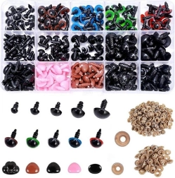 Biztonságos szemek és orrok plüssfigurákhoz – 560 darabos készlet