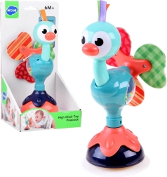 Varázslatos páva csörgő tapadókoronggal babáknak