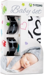 T-Tomi bambusz készlet fekete szívekkel