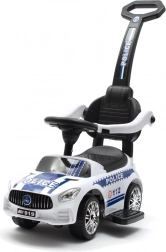 Gyermek lábbal hajtós járgány vezetőrúddal és hangokkal POLICE – fehér