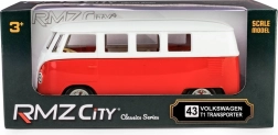 Fém modell Volkswagen T1 Samba 1:32 – piros‑fehér