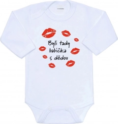 New Baby hosszú ujjú, nyomott mintás baba body – „Itt járt a nagyi és a papa”