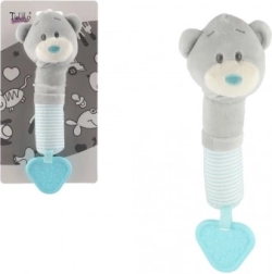 Plüss sípoló és rágóka mackó, 22 cm