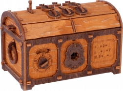Szabadulószoba Kincsesláda - Fa 3D puzzle
