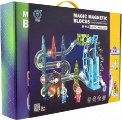 Mágneses golyópálya 80 elemmel, fénnyel és zenével