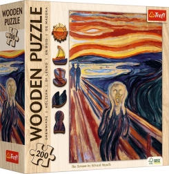 Kétoldalas fa puzzle TREFL – EDVARD MUNCH: A sikoly, 200 darab