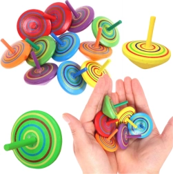 Színes fa pörgettyű 4 cm