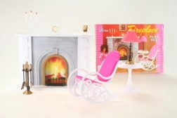 Glorie kandallós és bútoros készlet babákhoz