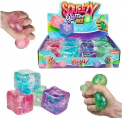 Antistressz csillogó gyúrható kocka 6 × 6 cm