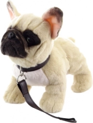 Környezetbarát Plüss Francia Bulldog Pórázzal 26 cm