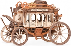 Fa mechanikus zenélő doboz – postakocsi 3D puzzle