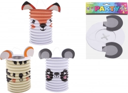 Állatmotívumos henger alakú lampion 15 cm