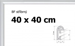 Műanyag keret 40 × 40 cm – ezüst