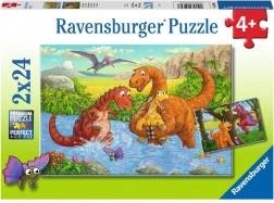 RAVENSBURGER puzzle játékos dinoszauruszok 2×24 darab