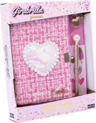 Tweed napló flitteres szívvel