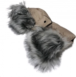 2 az 1-ben bundás babakocsi kézmelegítő latte New Baby