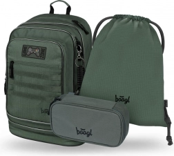 Baagl Készlet 3 Cubic Grove: hátizsák, tolltartó, zacskó