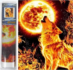 Gyémántfestés Tüzes Telihold 30x40 cm