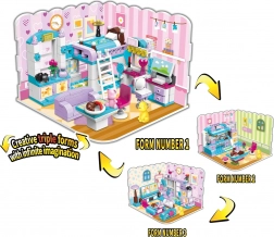 qman végtelen ötletek lányos szoba 3 az 1-ben építőkészlet (194 darab)