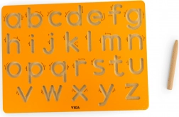 Viga kisbetűk írásának gyakorlótáblája