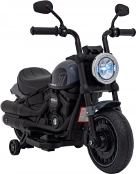 Gyermek elektromos Chopper Faster motor FM rádióval, audiopanellel és LED-del – Szürke