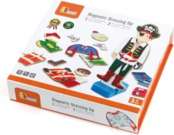 VIGA mágneses fa öltöztetős játék – fiú, 8 figura