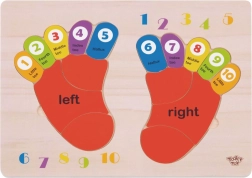 Fa oktató puzzle TOOKY TOY - Számok és színek tanulása