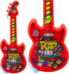 Gyerek elektromos gitár dallamokkal és szolmizációval, piros