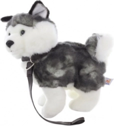 Plüss husky pórázzal 25 cm
