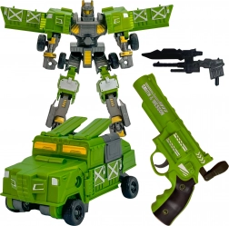 Woopie zöld, átalakuló harci robot 3 az 1-ben járművel és habszivacs nyíllövővel