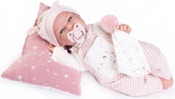 Antonio Juan Clara – valósághű beszélő baba, puha textiltesttel, 34 cm