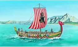 Viking hajó DRAKKAR – modell 1:60