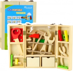 Fa barkácskészlet kis ezermestereknek bőröndben, 35 darab