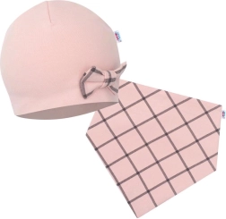 Újszülött sapka és nyakmelegítő NEW BABY Missy rózsaszín