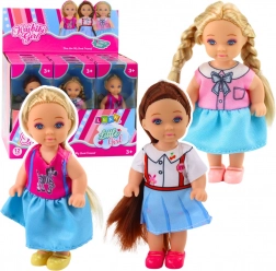 Mini KAIBIBI baba hosszú hajjal, színes ruha, 12 cm